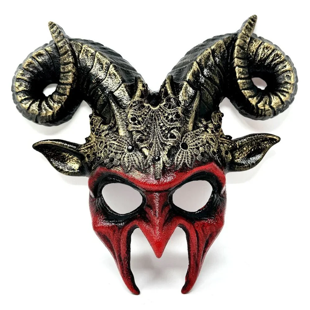 Krampus Ram Goat Demon with Horns Devil Halloween Masquerade Masks Party